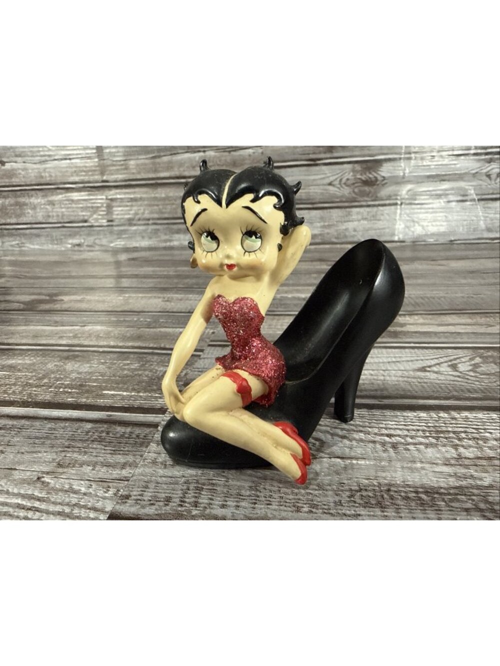 Vintage Betty Boop Stepping Out Black High Heel Shoe 2000 Westland #6819